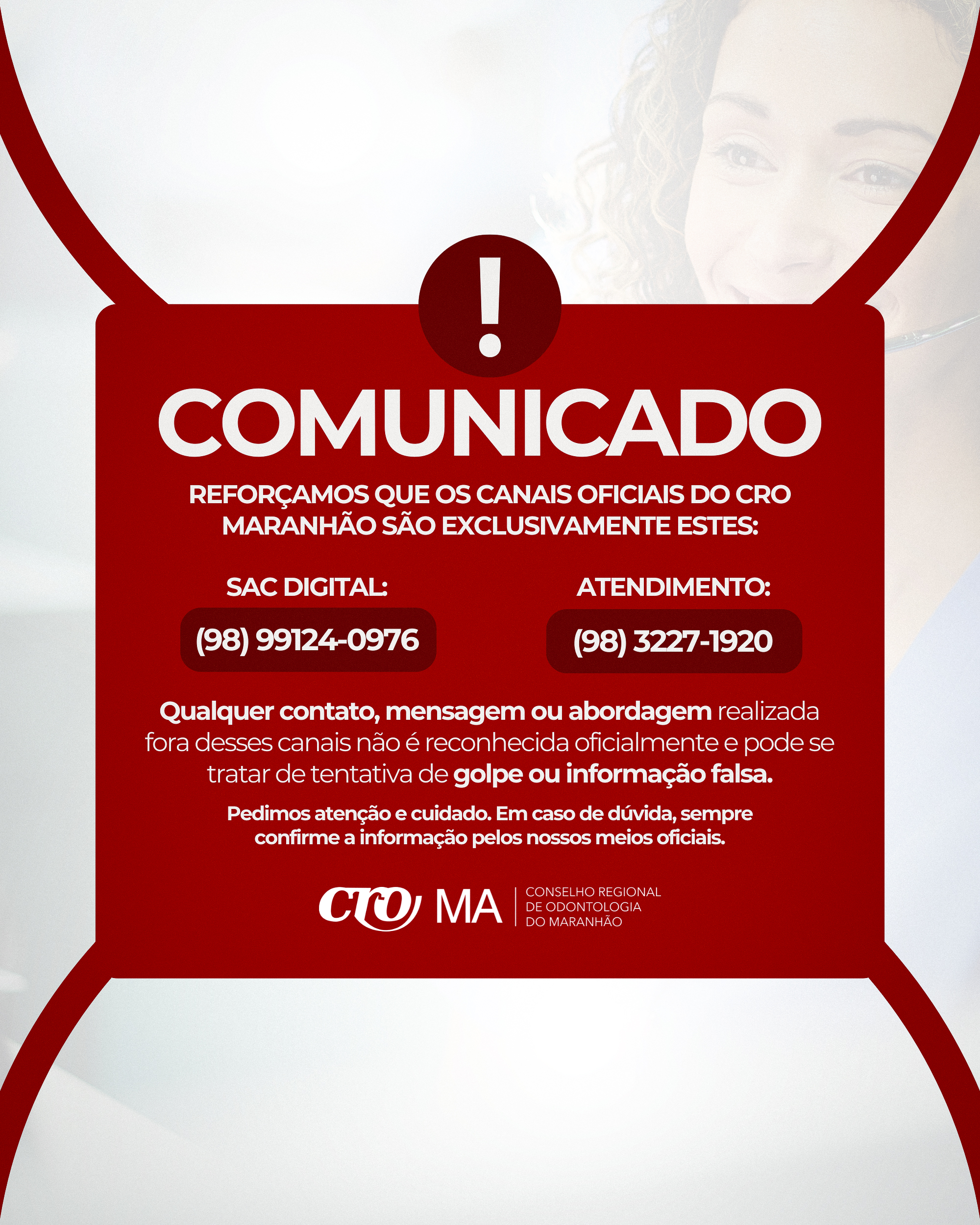 Read more about the article CRO-MA alerta cirurgiões-dentistas sobre tentativa de golpe envolvendo suposto REFIS 2026
