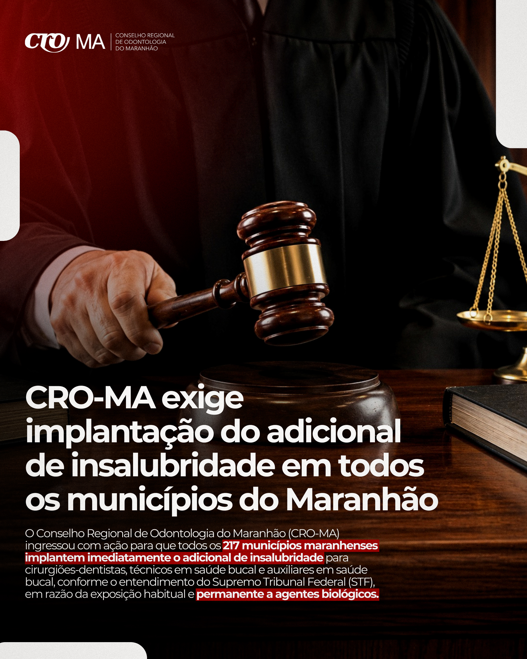 Read more about the article CRO-MA ingressa com ação civil pública para garantir adicional de insalubridade a profissionais de Odontologia nos 217 municípios do Maranhão